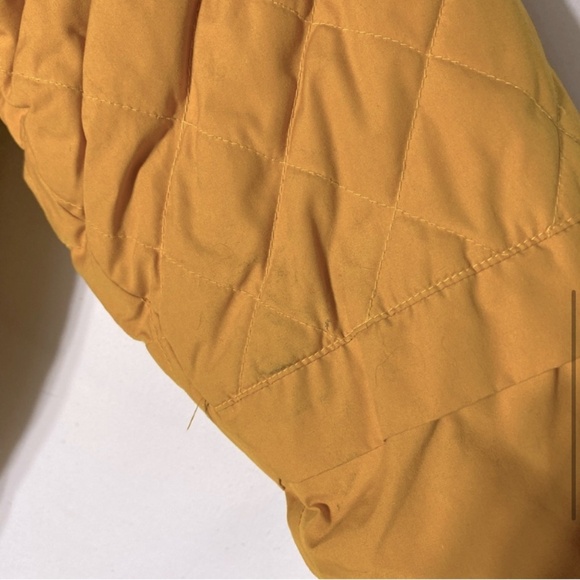 Vintage 90s Elements Mustard Yellow Coat With Removable Hood M - Picture 5 of 16